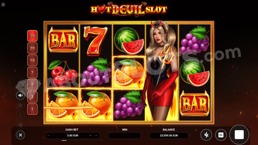 A fully expanded wild symbol on the fourth reel.