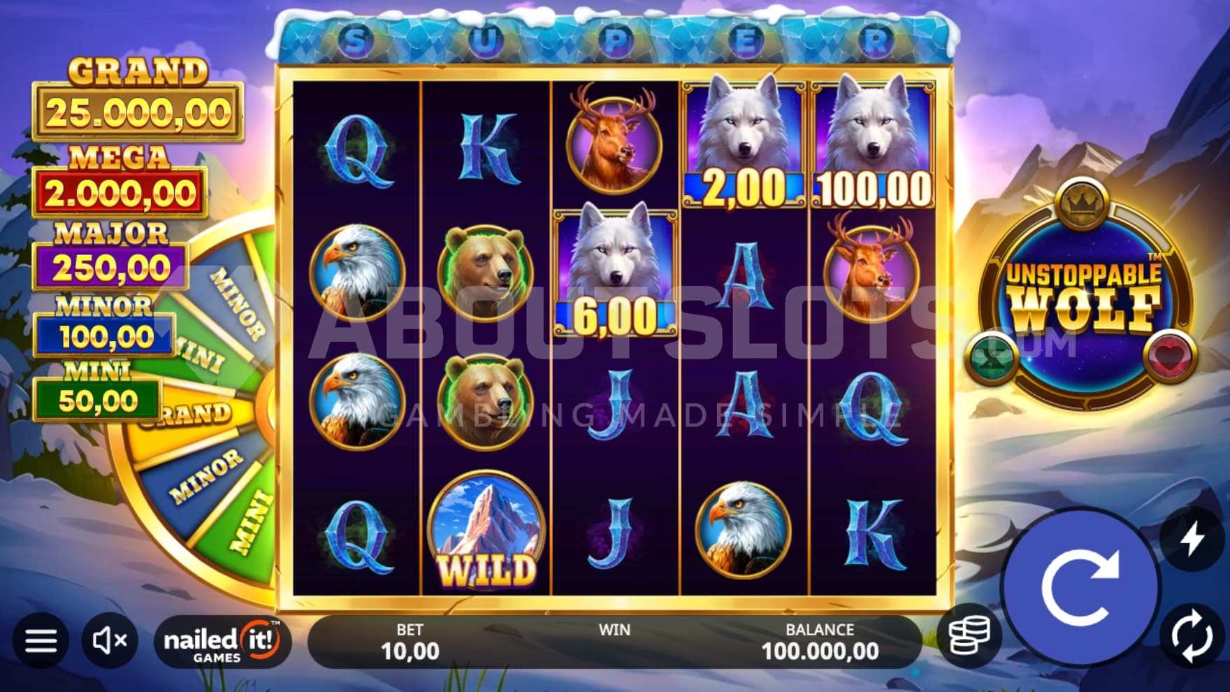 Jackpots on the left