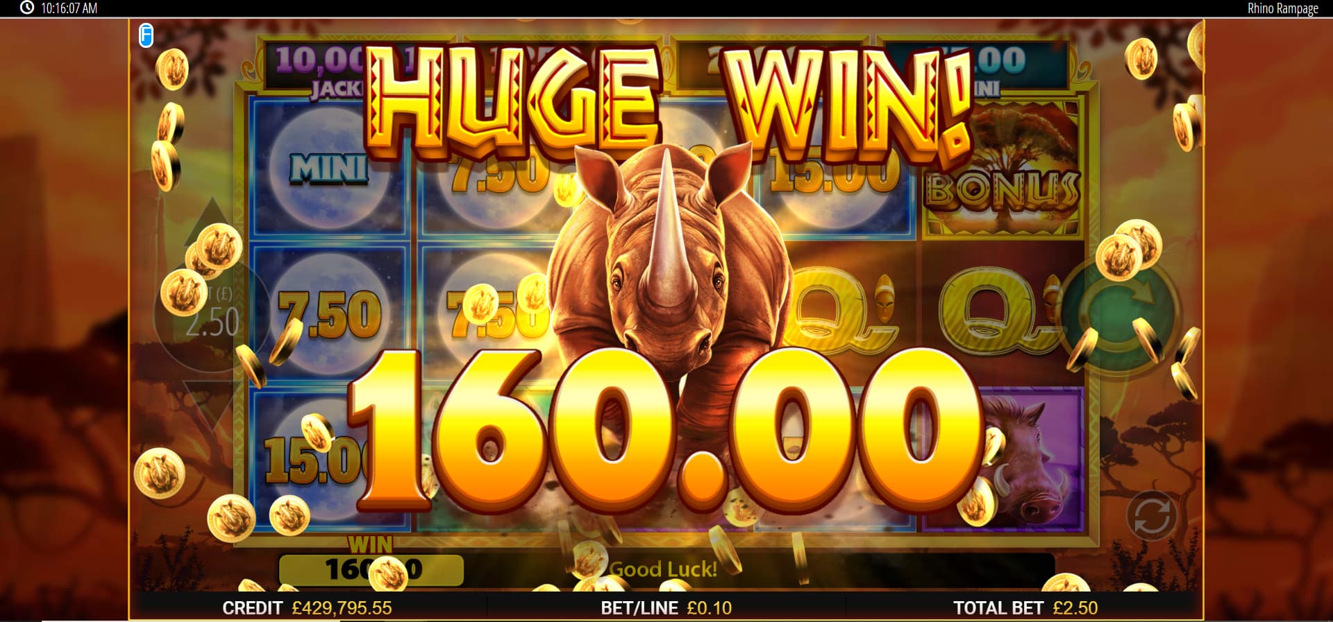 Rhino Rampage Slot Gameplay