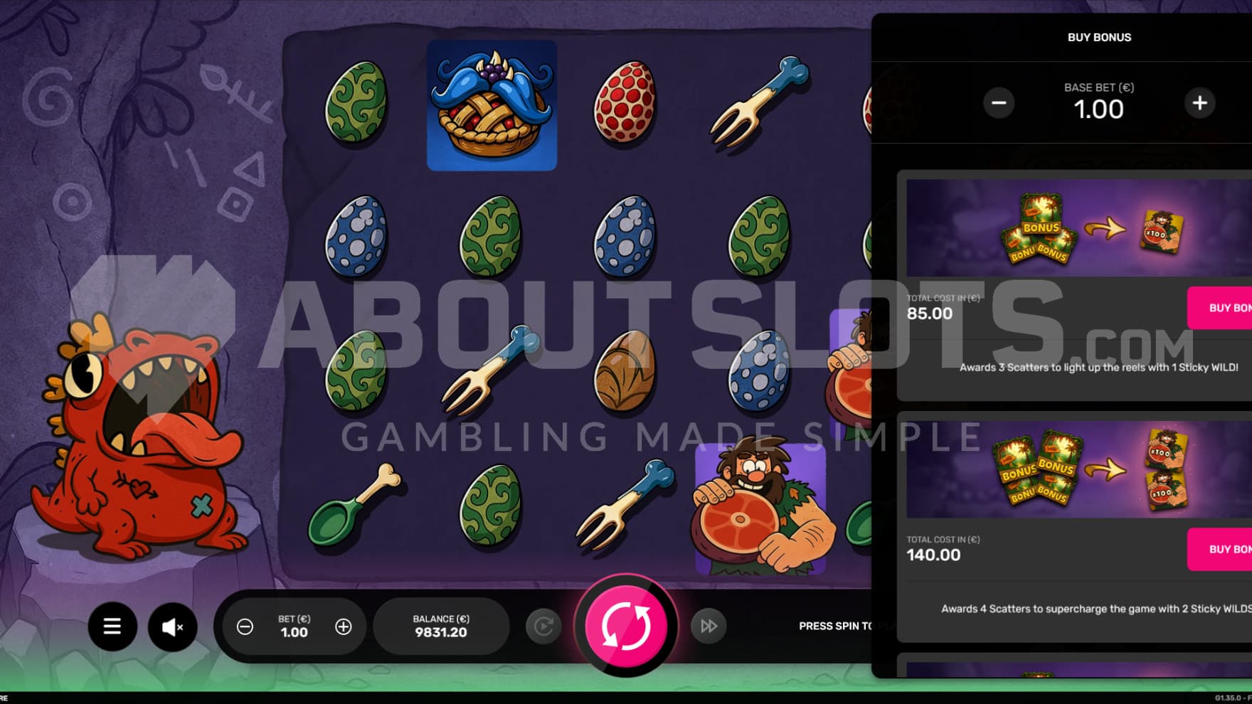 There are 3 Feature Buy options to instantly enter the Free Spins bonus game