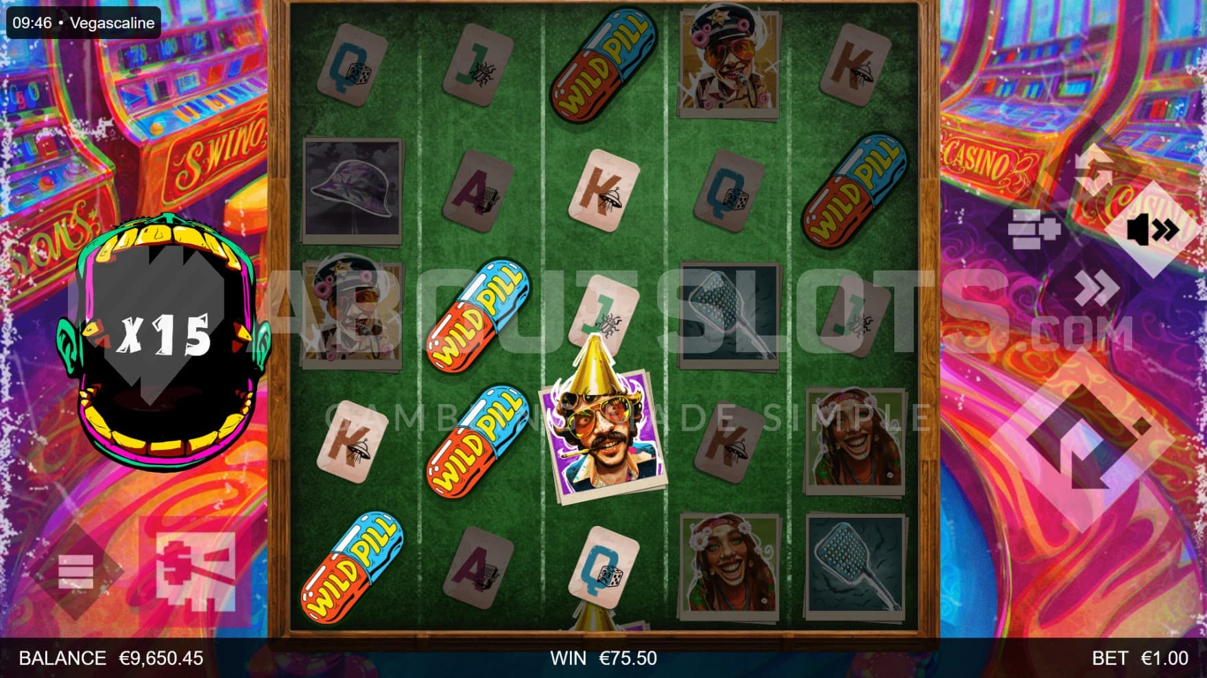 The bonus game take you to a drug-filled casino world