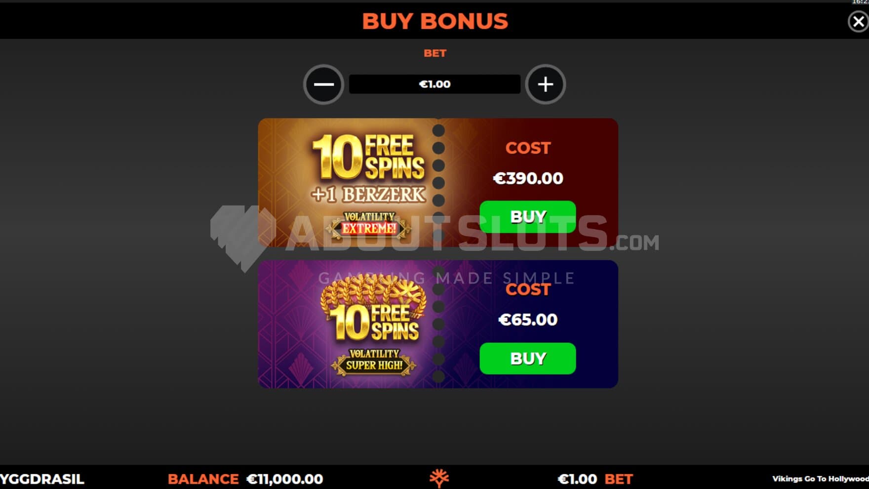 There are two types of Feature Buy options to choose from