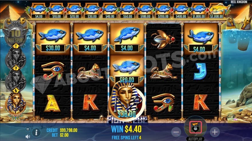 Free Spins feature with a collector symbol collecting money symbols.