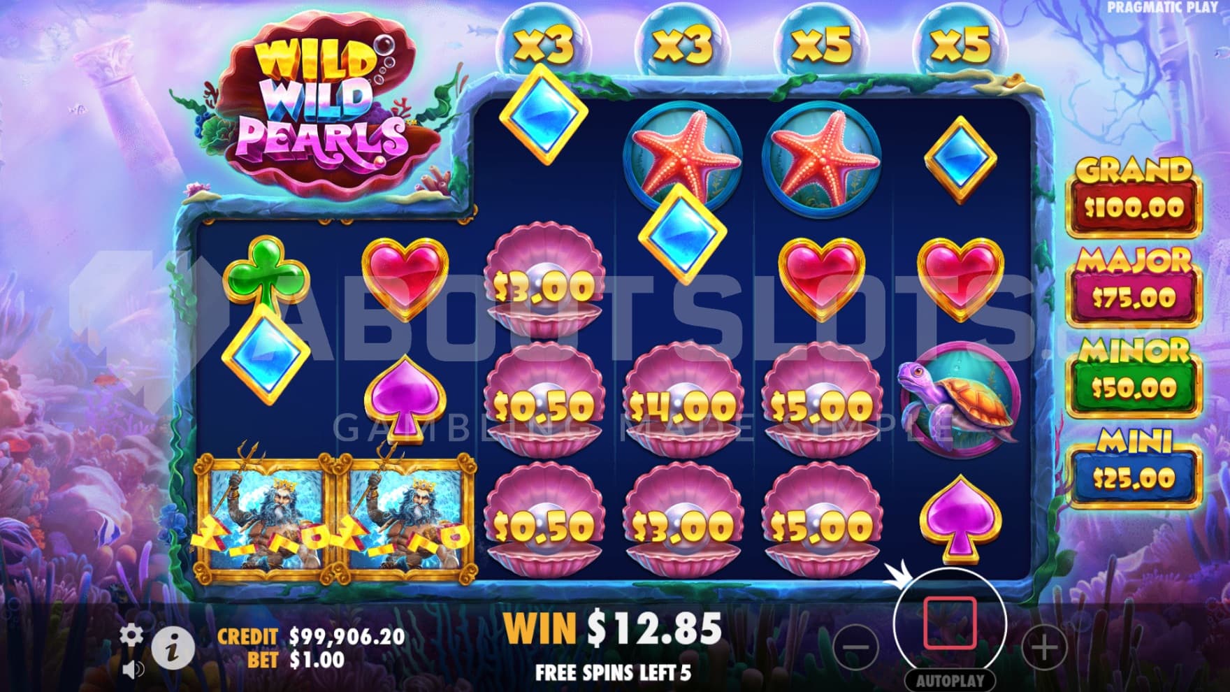 The Free Spins feature activate with Wilds and Money Symbols on the reels