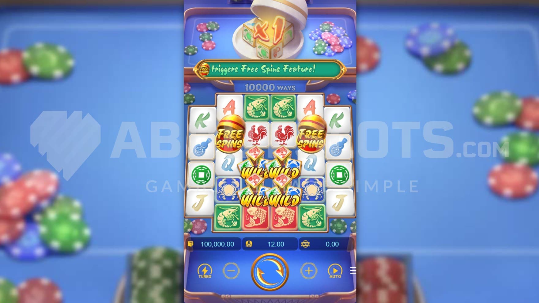 Poker chips in background