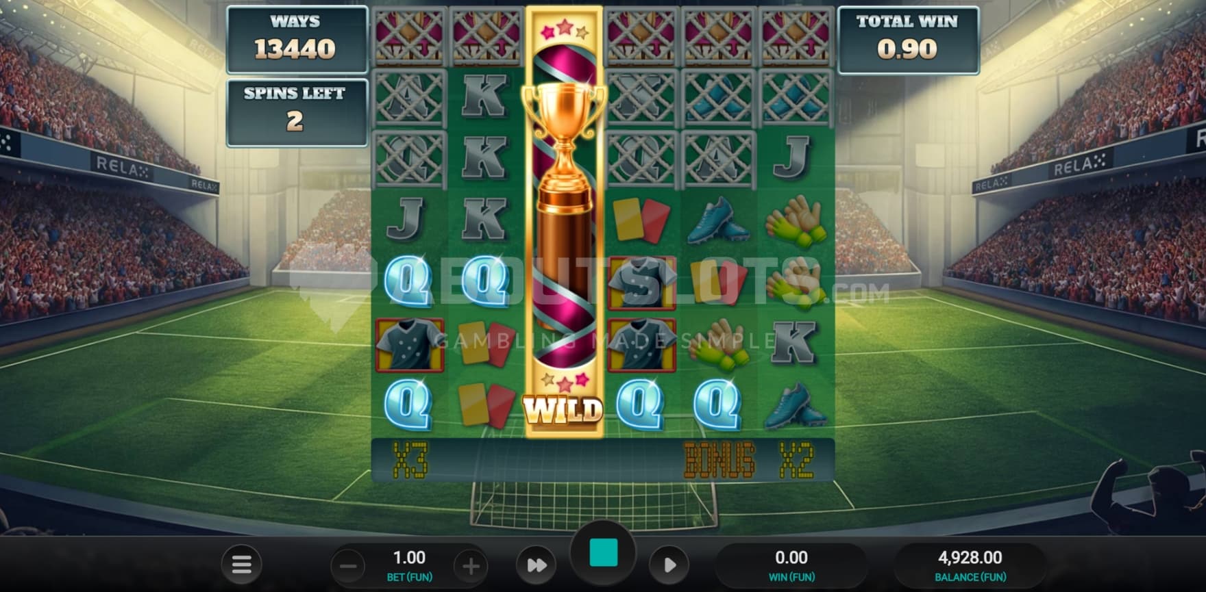 Expanded Wild Multiplier on reel 3