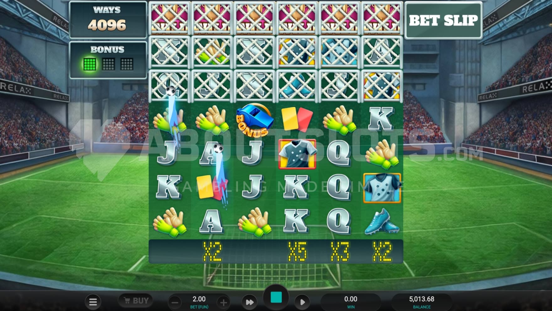 3 upper rows locked - set inside a football stadium