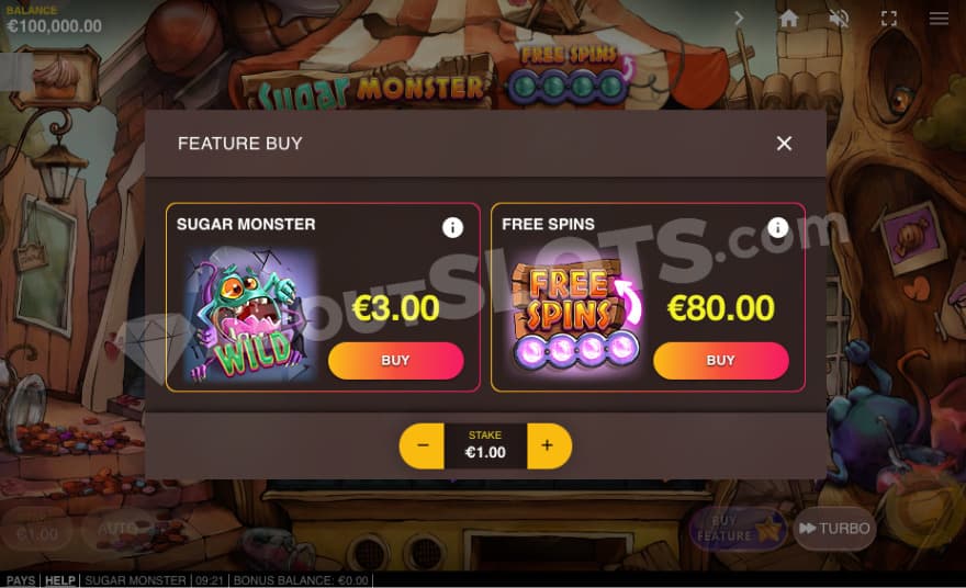 Bonus Buy feature with two options to choose from.