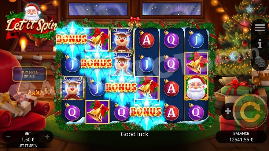 Scatter Symbols on the first 4 reels trigger the free spins.