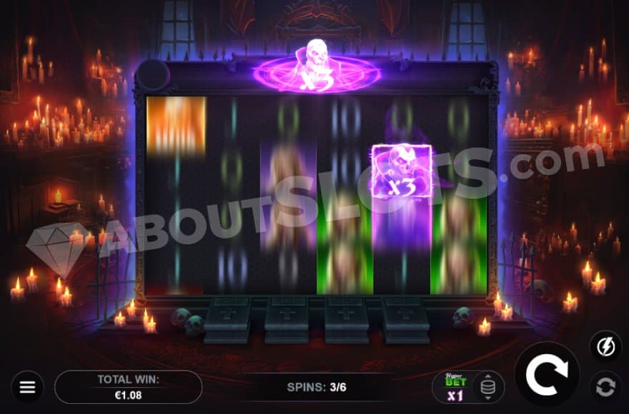 An X3 sticky multiplier on reel 5 in the free spins.