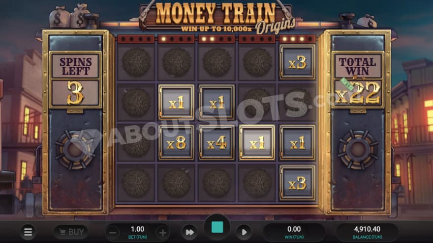 Money Cart Bonus Round with 8 cash symbols.