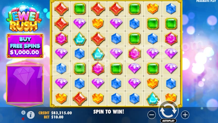 An image of the base game view, covered in jewels