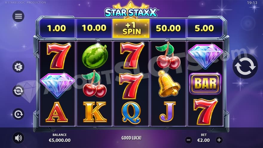 An image of the base game grid on top of a blue/purple background