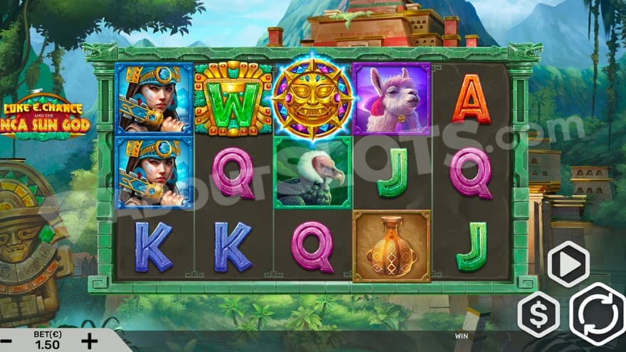 A casino slot in an Inca setting.