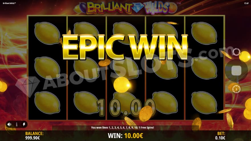 Epic Win taking place on the picture with a full screen of lemon symbols.