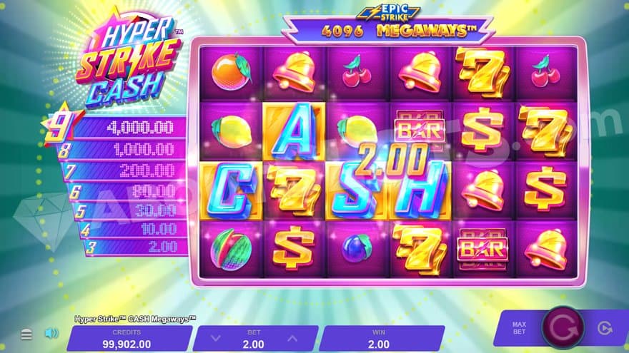 The scatter symbols C-A-S-H triggers the free spins.