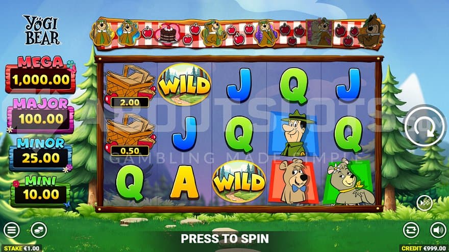 A casino slot featuring Yogi Bear.