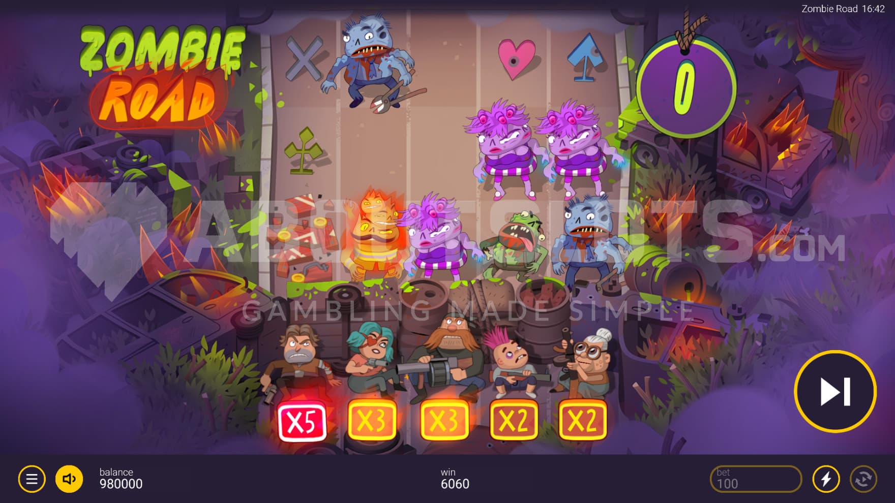 The zombies evolve and the survivors keep their multipliers when night falls in the Free Spins