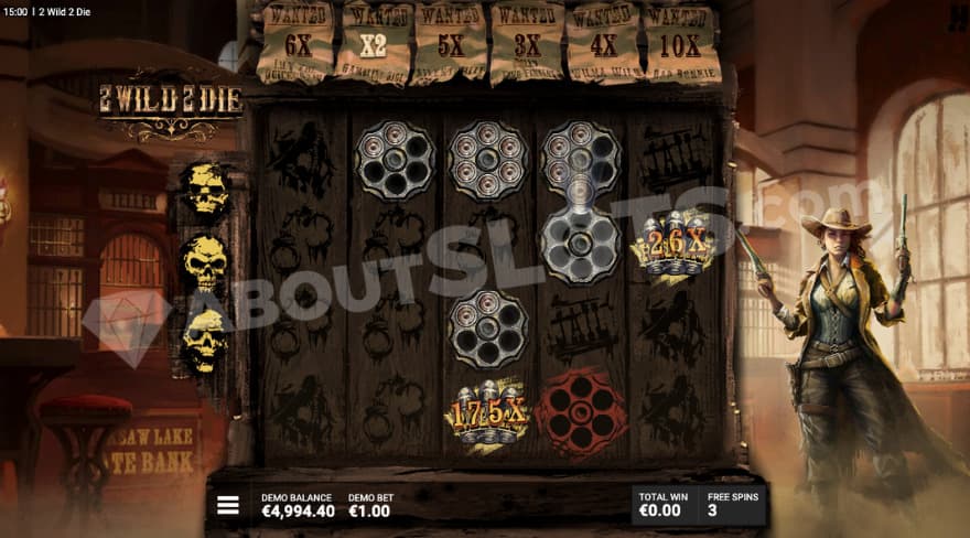 Most Wanted! Bonus game with a reload symbol.