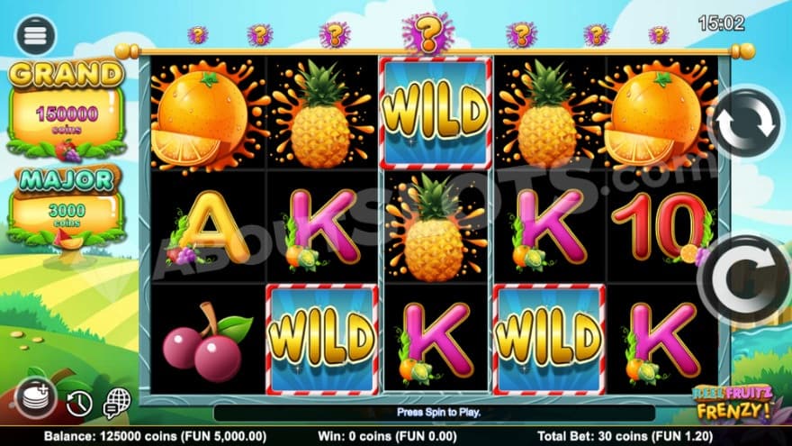 Base game with a green landscape in the background.