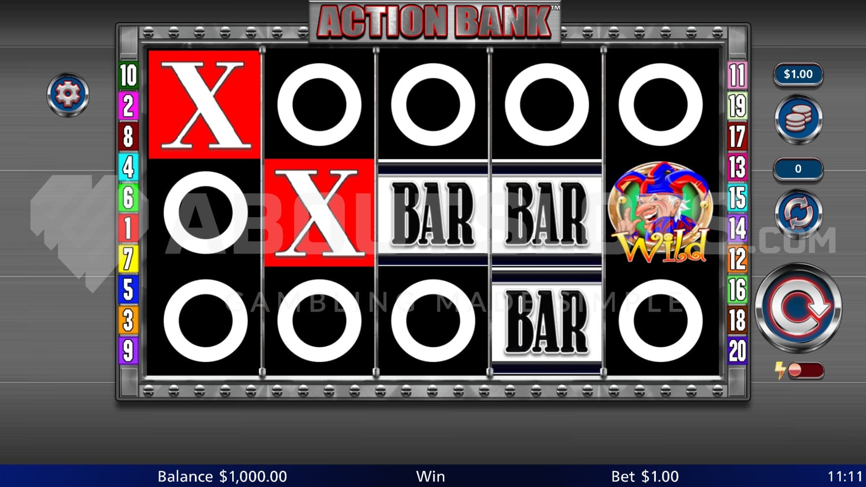 A casino slot with 5 reels and 3 rows.