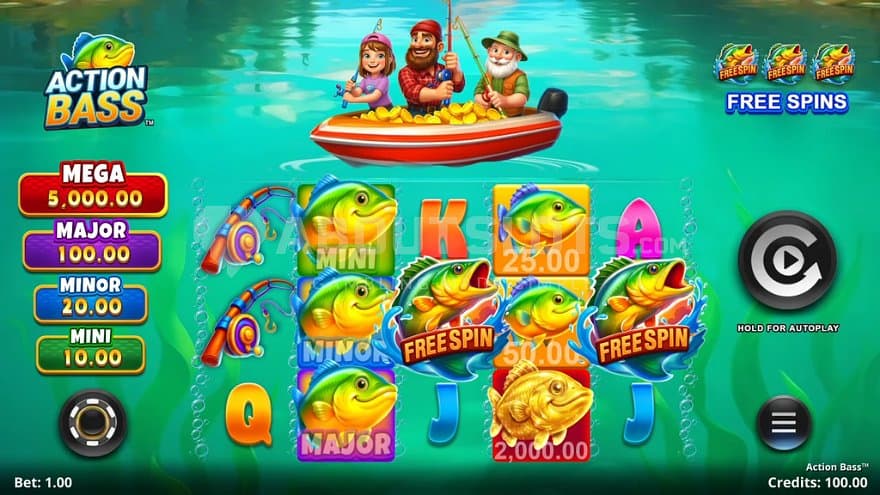 A casino slot with a fishing theme.