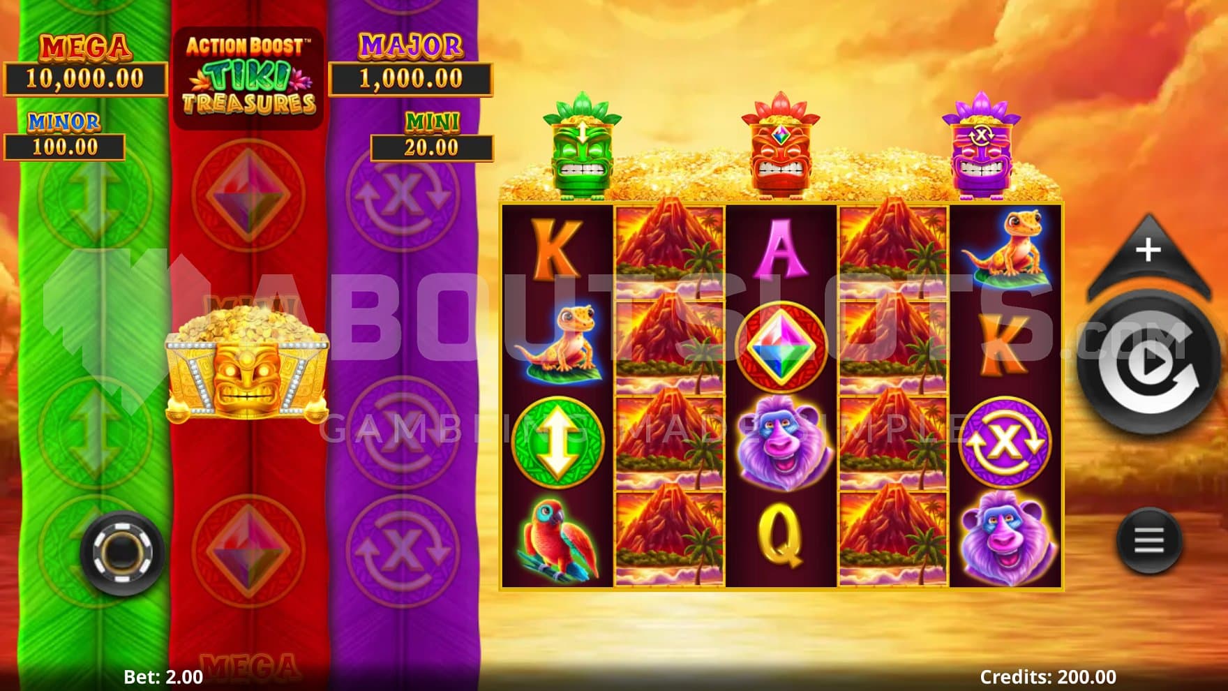 A casino slot with 5 reels.