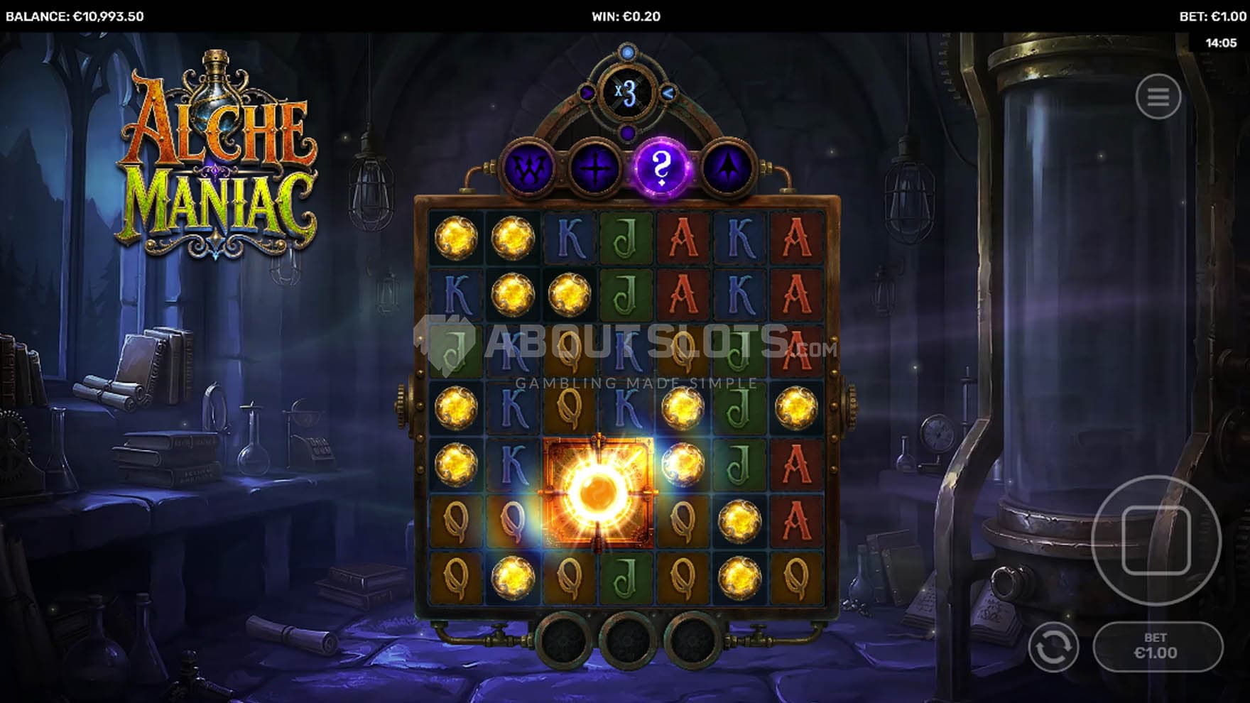 Screenshot of the Mystery Block Enhancer triggered during the base game.