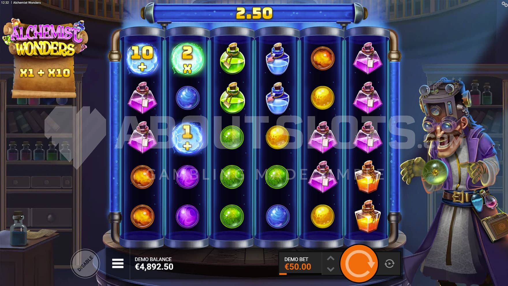 Magic Multipliers feature triggered in the base game, showing two types of multipliers charging the meter.