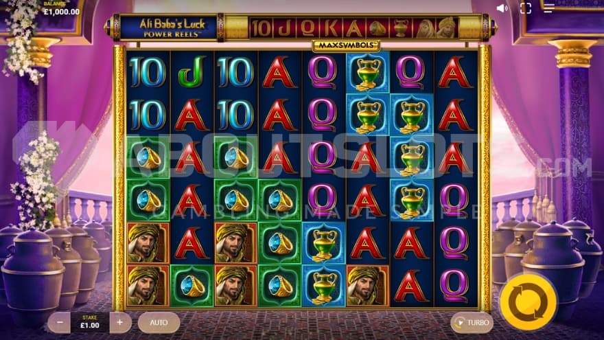 A casino slot with 8 reels and 6 rows.