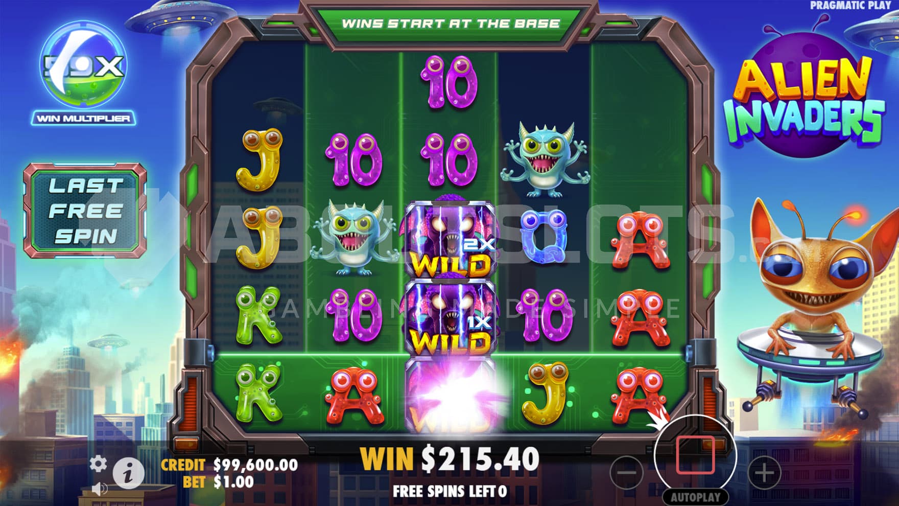 Free Spins bonus in progress with the multiplier increased to x59.