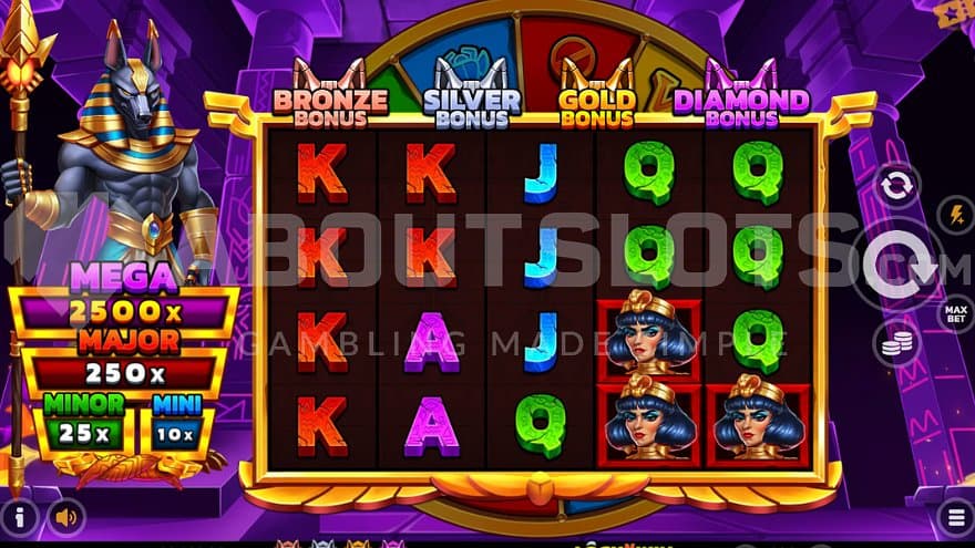 A casino slot with an Egyptian theme.