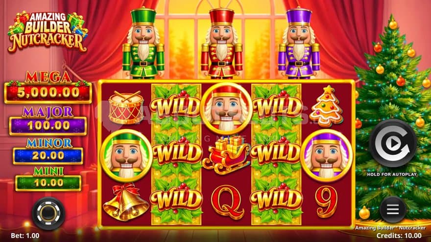 A casino slot with a Christmas theme.