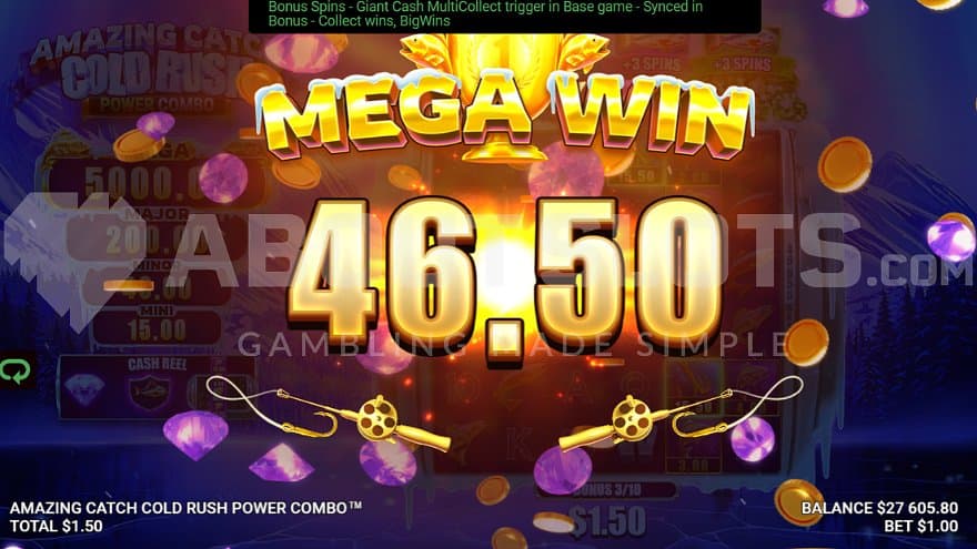 A win of 46.5x the bet.