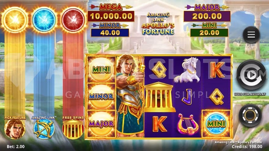 A casino slot with 5 reels.