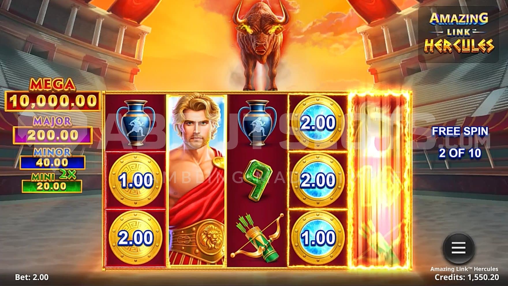 The second of ten Free Spins.