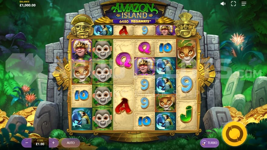 A casino slot in a jungle.