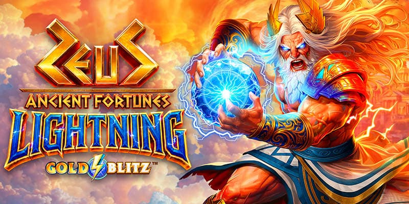 Ancient Fortunes Zeus Gold Blitz Lightning Banner
