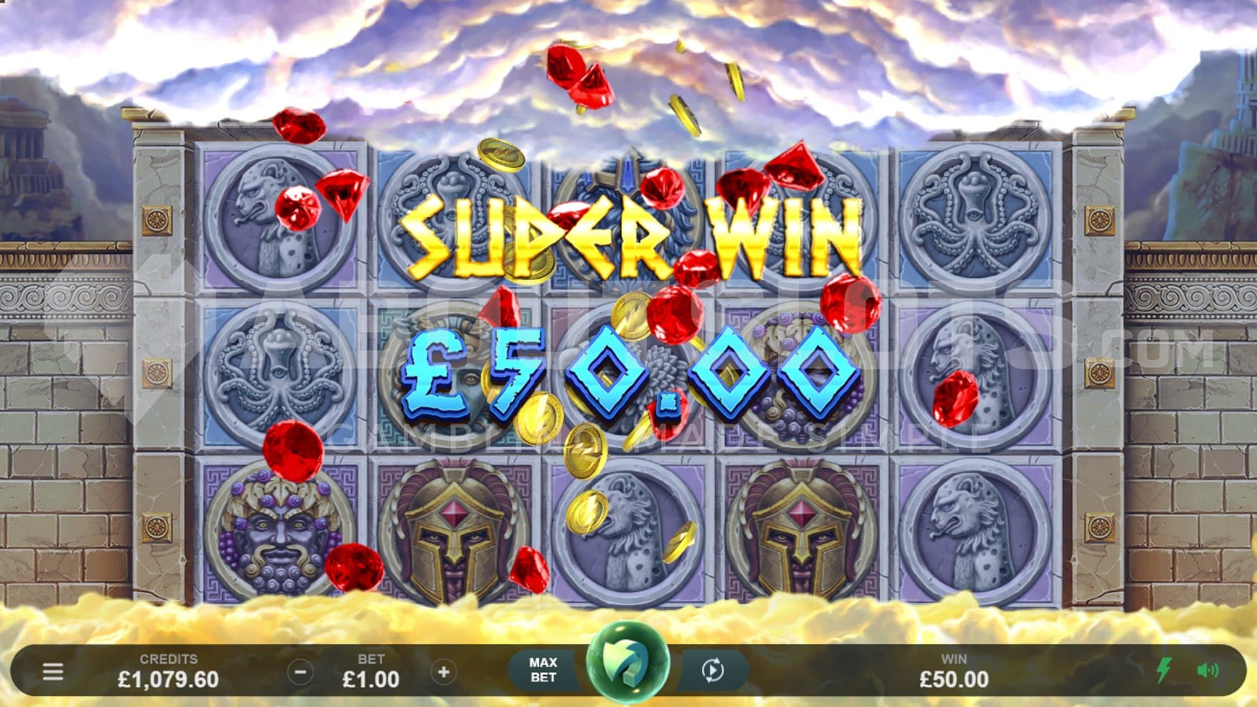 A win of 50X the bet.