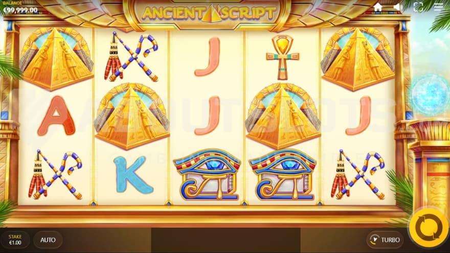 A casino slot with an Egyptian theme.