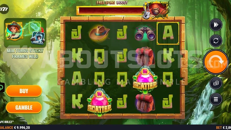 A casino slot in a dense jungle.