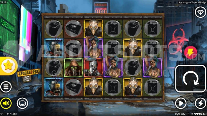 A casino slot in a post-apocalyptic city.