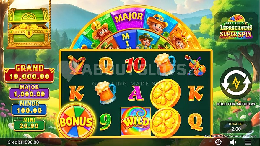 A casino slot with a leprechaun theme.