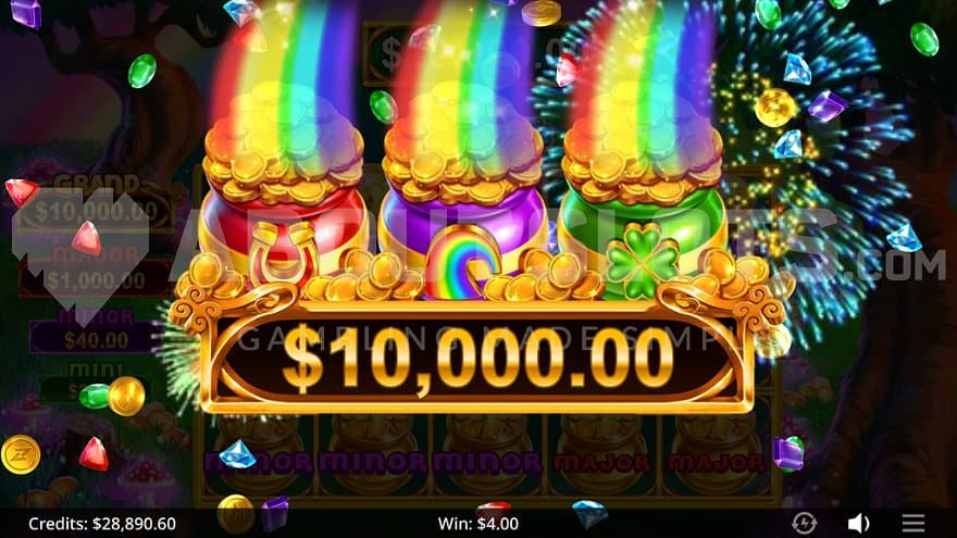 A win of 2,500X the bet.