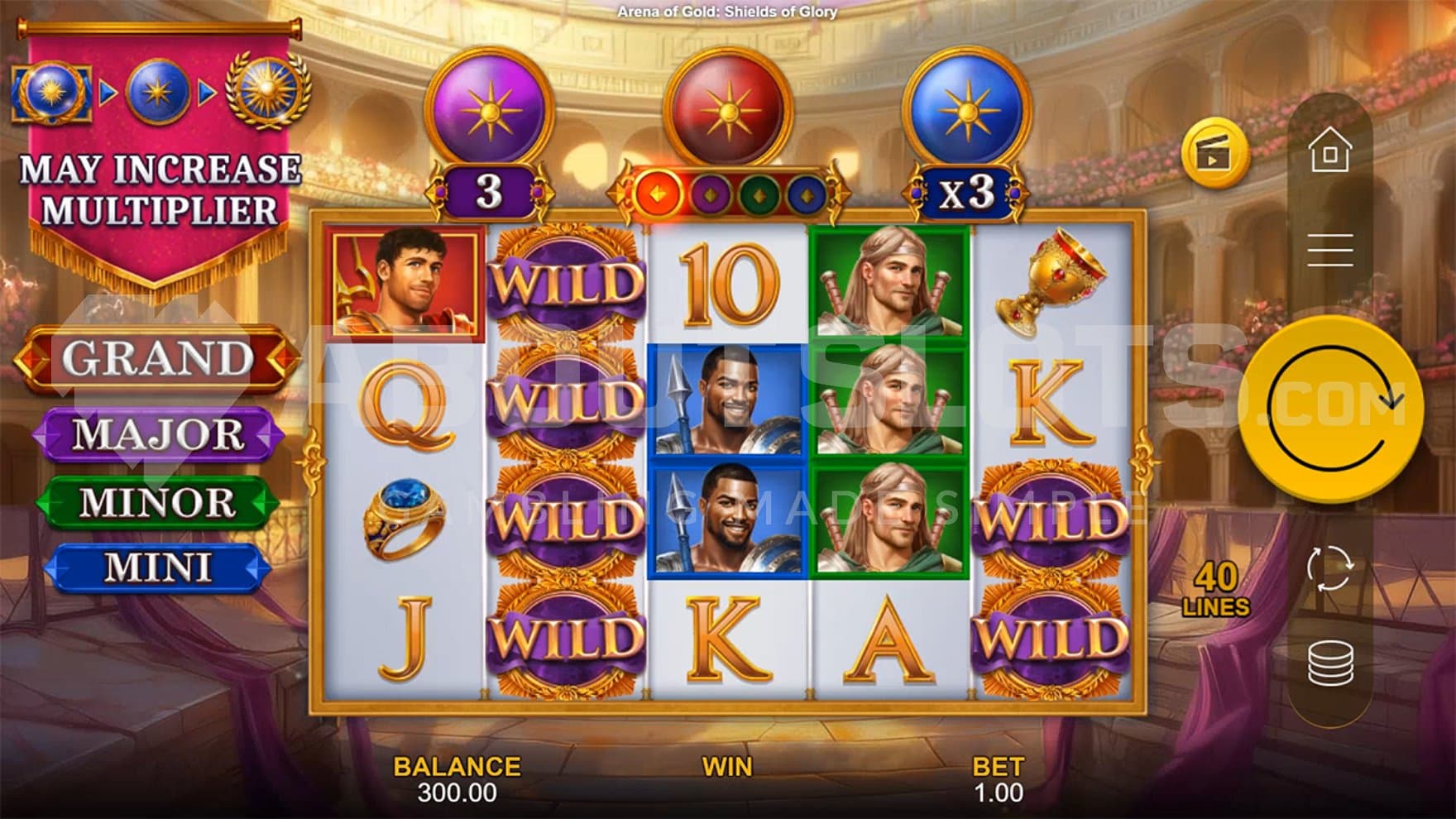 A casino slot in a Roman amphitheater.