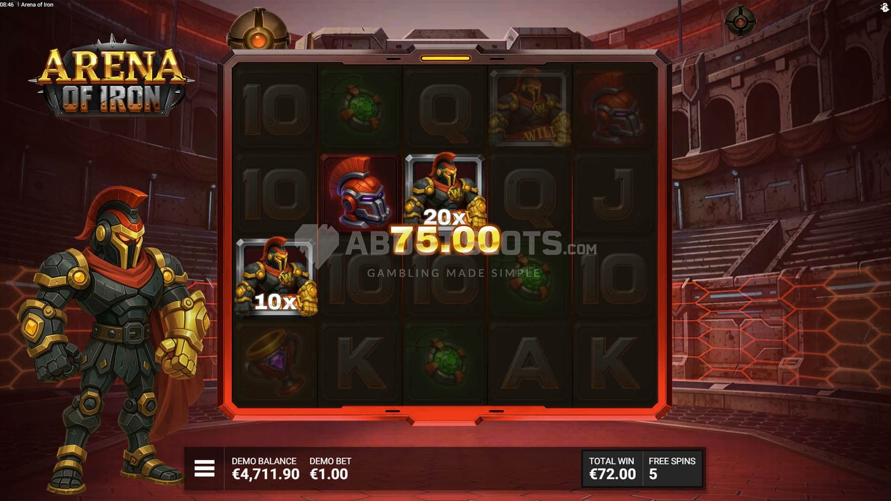 The Deathmatch Bonus in progress, showing two sticky Wilds with multipliers contributing to a win.