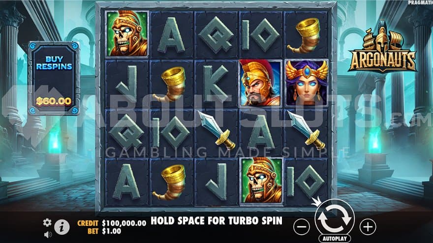 A casino slot with five reels and four rows.