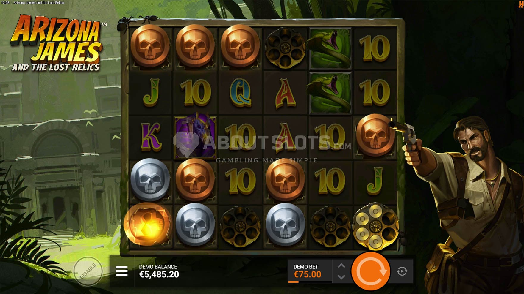 Screenshot of the Pistol Reveals feature triggered in the base game, awarding various cash prizes from coins.