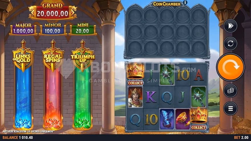 A casino slot with a knight theme.