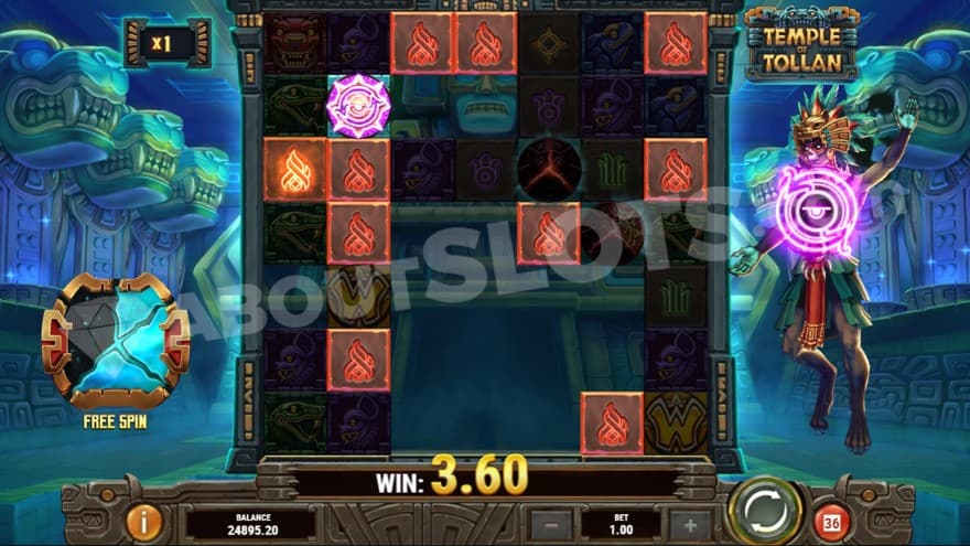 Wild feature being active, adding wilds on the reels.